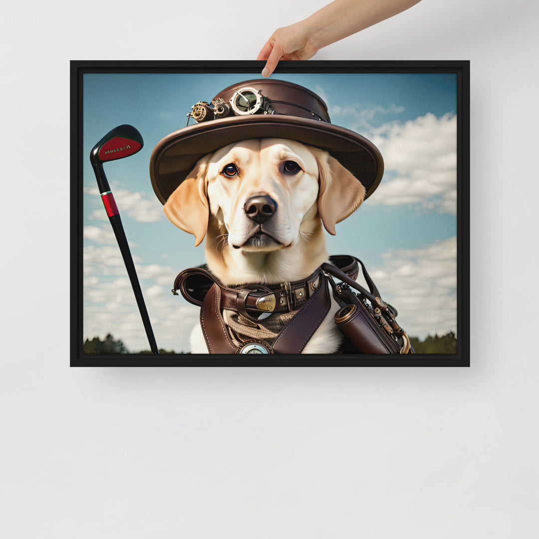 Framed canvas-Labrador Retriever Golfer V20