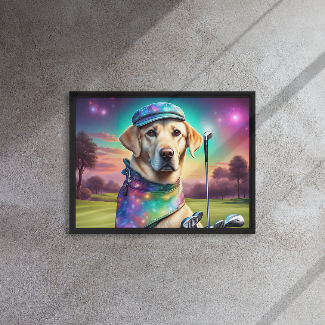 Framed canvas-Labrador Retriever Golfer V21