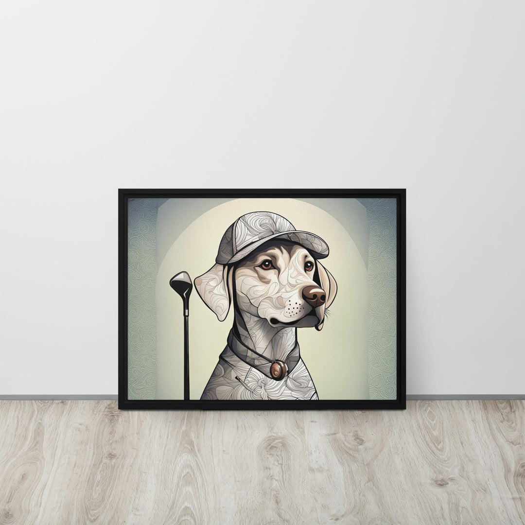 Framed canvas-Labrador Retriever Golfer V22