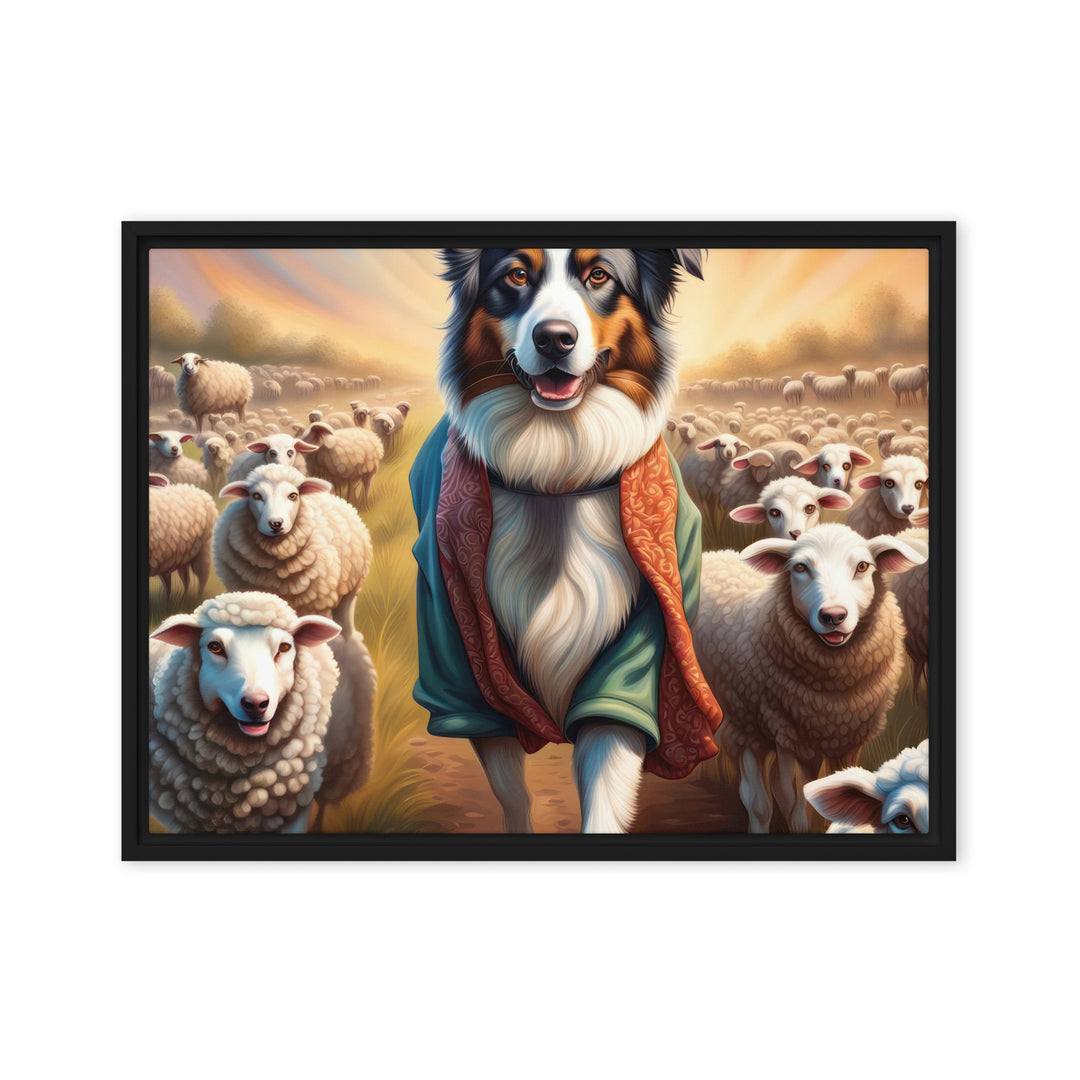 Australian Shepherd- Framed canvas