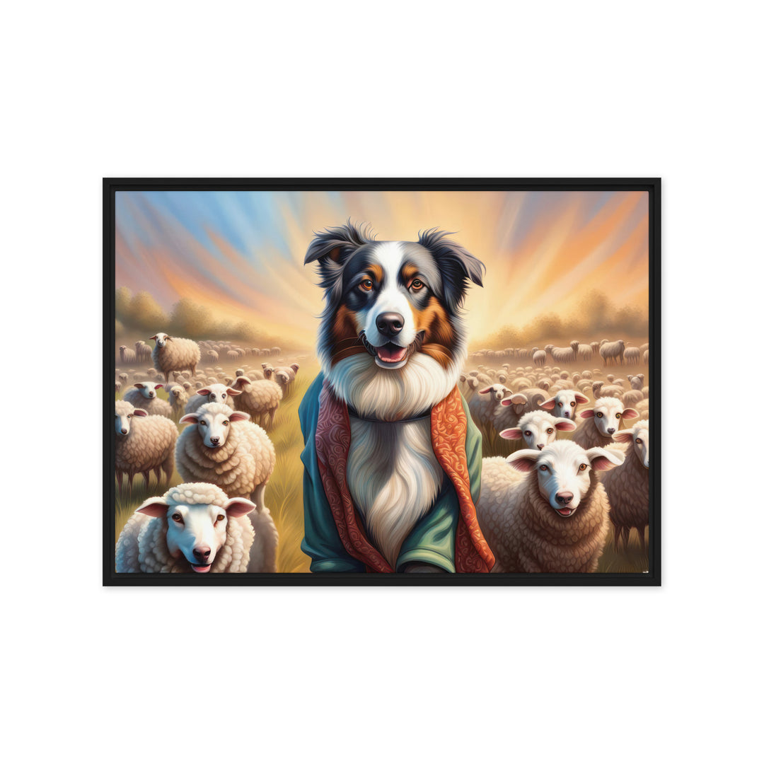 Australian Shepherd- Framed canvas