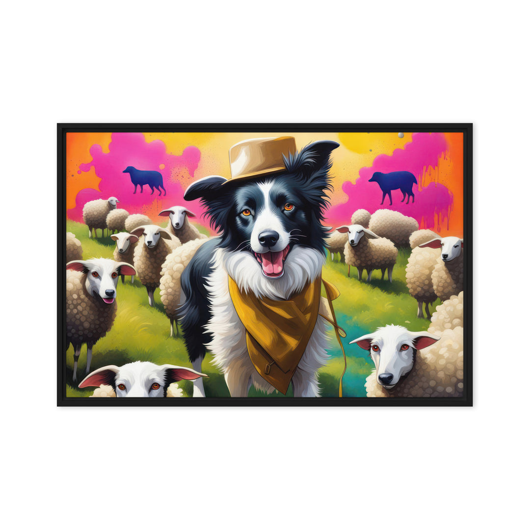 Australian Shepherd- Framed canvas v2