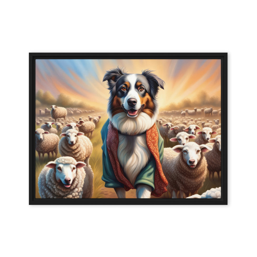 Australian Shepherd- Framed canvas