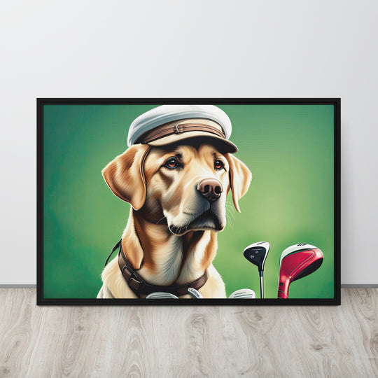 Framed canvas-Labrador Retriever Golfer V3