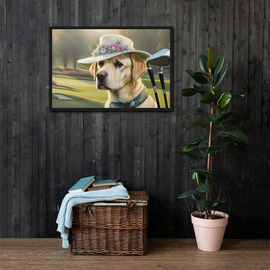 Framed canvas-Labrador Retriever Golfer V5