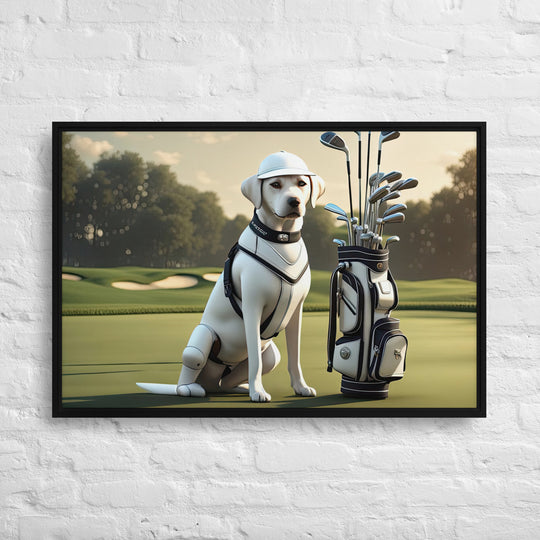 Framed canvas-Labrador Retriever Golfer V6