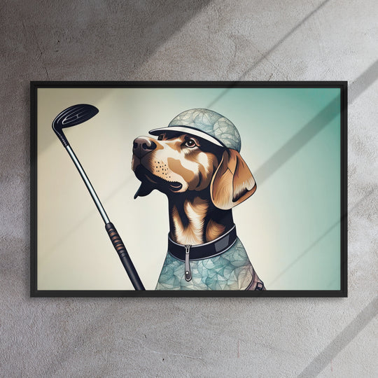 Framed canvas-Labrador Retriever Golfer V8