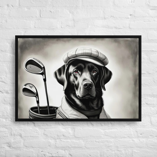 Framed canvas-Labrador Retriever Golfer V11