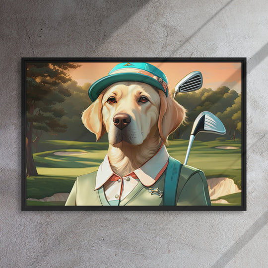 Framed canvas-Labrador Retriever Golfer V14