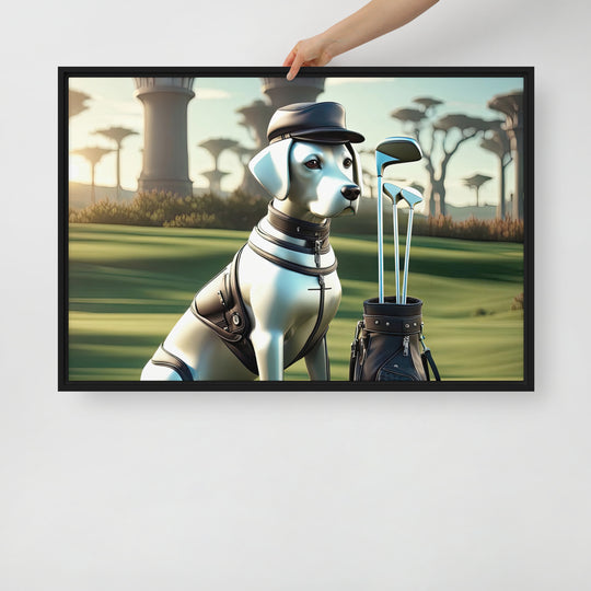 Framed canvas-Labrador Retriever Golfer V18