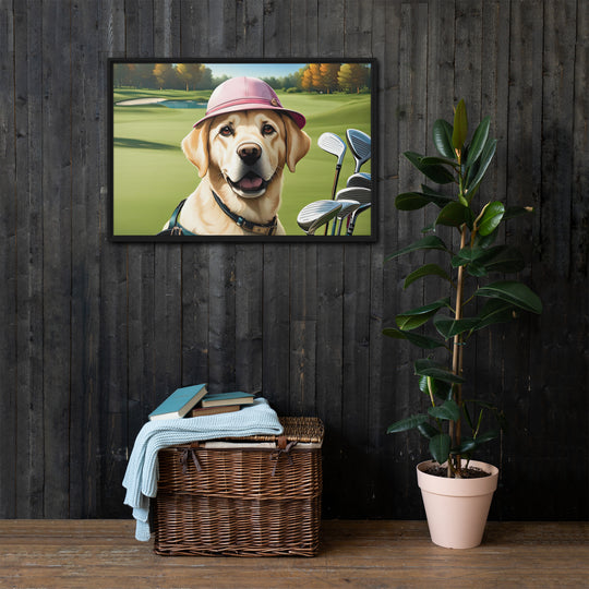 Framed canvas-Labrador Retriever Golfer V19