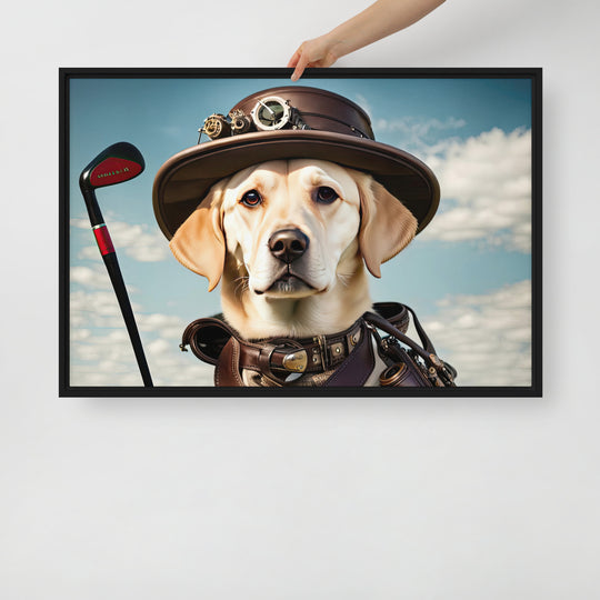 Framed canvas-Labrador Retriever Golfer V20