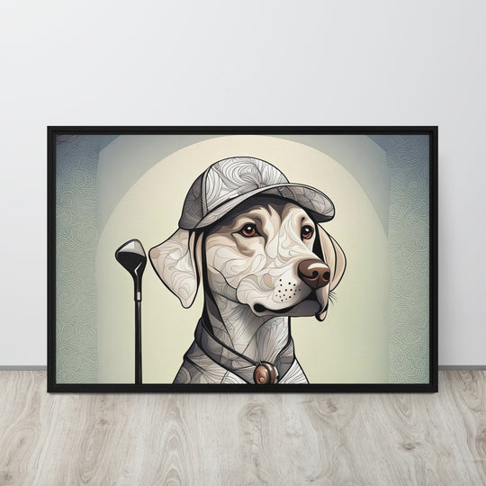 Framed canvas-Labrador Retriever Golfer V22