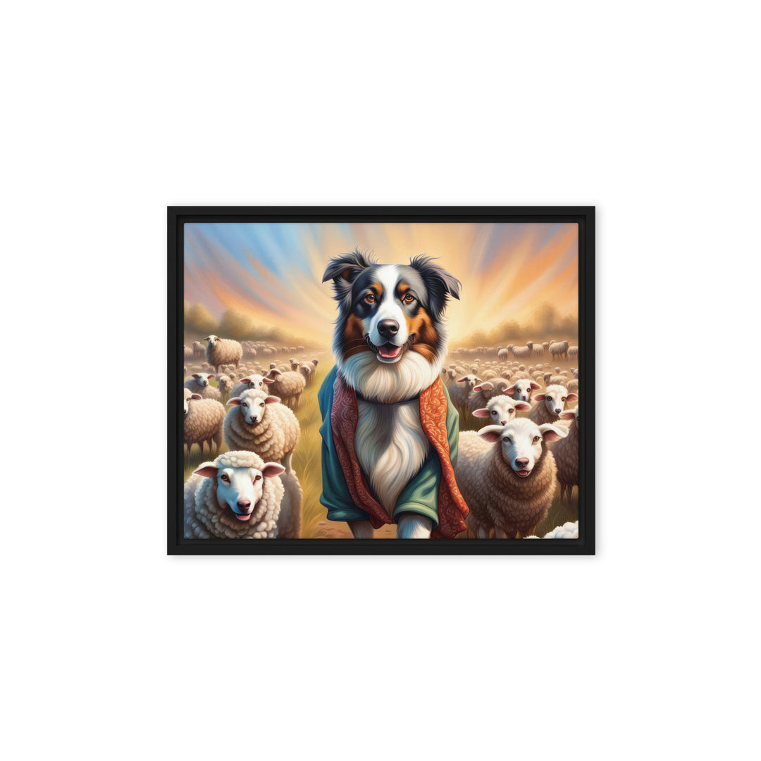 Australian Shepherd- Framed canvas