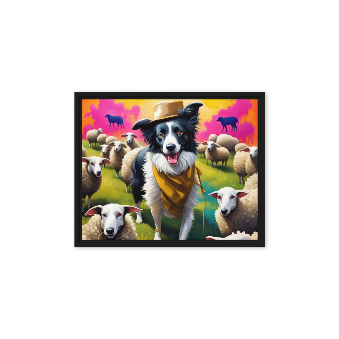 Australian Shepherd- Framed canvas v2