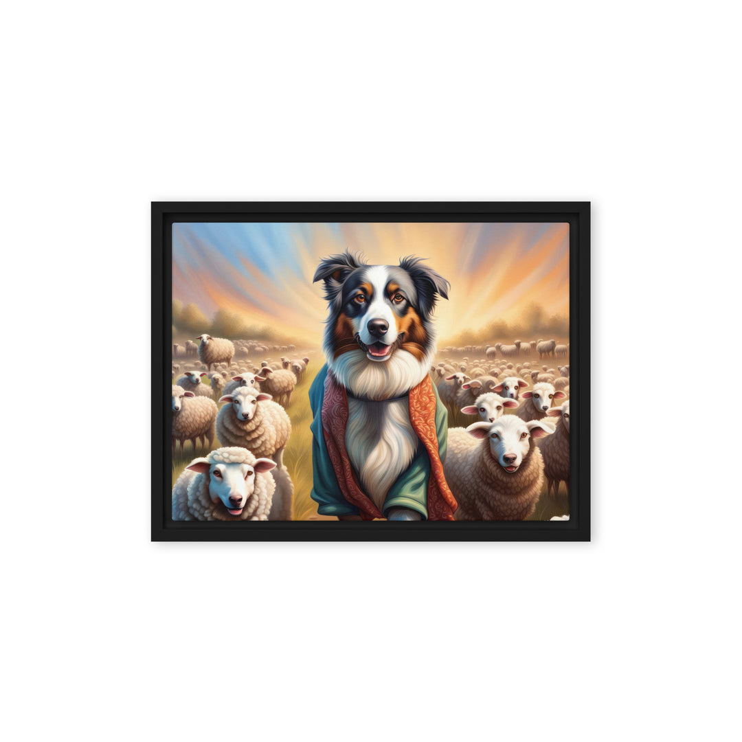 Australian Shepherd- Framed canvas