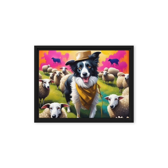 Australian Shepherd- Framed canvas v2