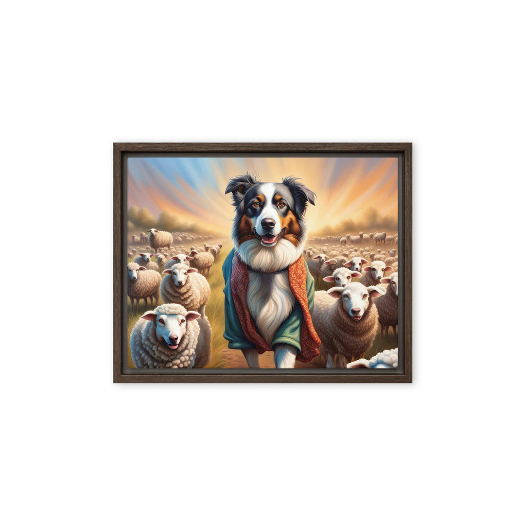 Australian Shepherd- Framed canvas