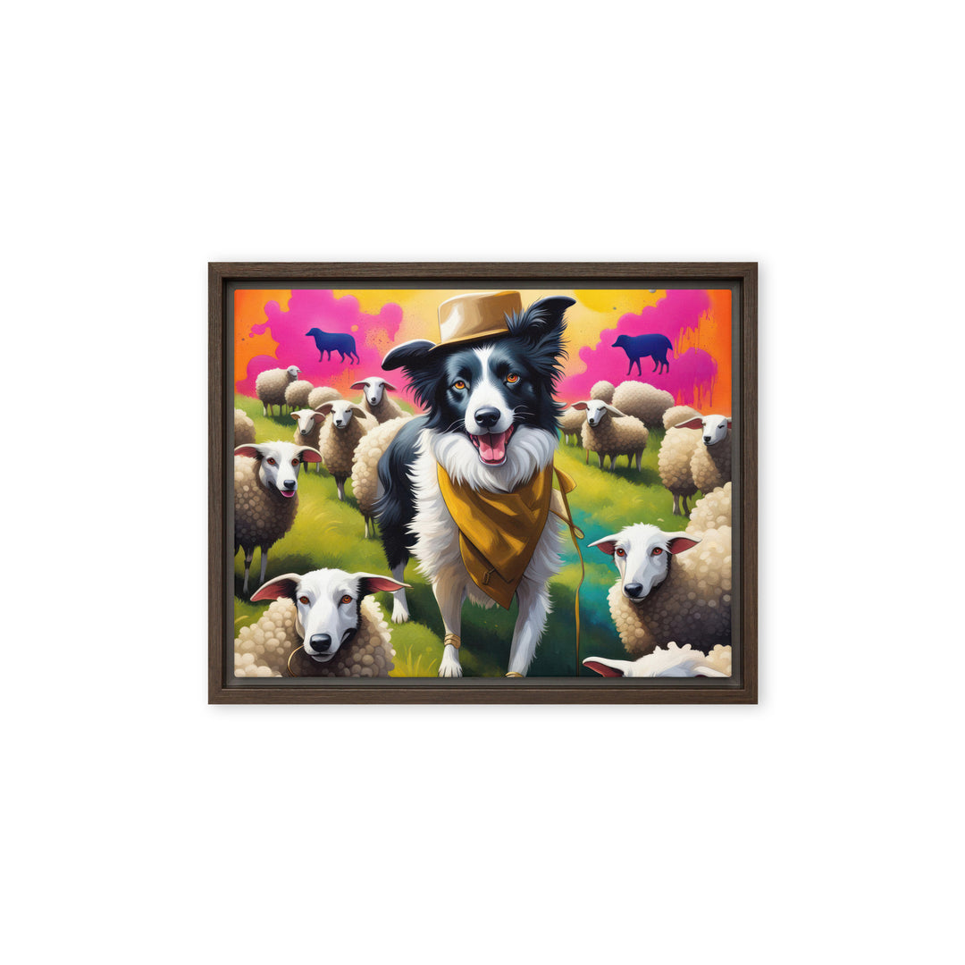 Australian Shepherd- Framed canvas v2