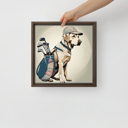 Framed canvas-Labrador Retriever Golfer