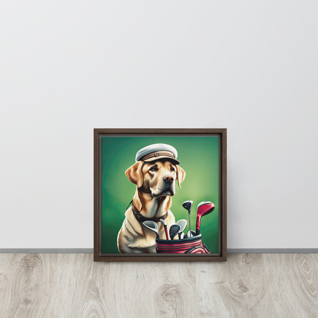 Framed canvas-Labrador Retriever Golfer V3