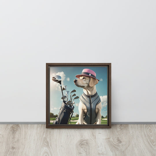 Framed canvas-Labrador Retriever Golfer V4