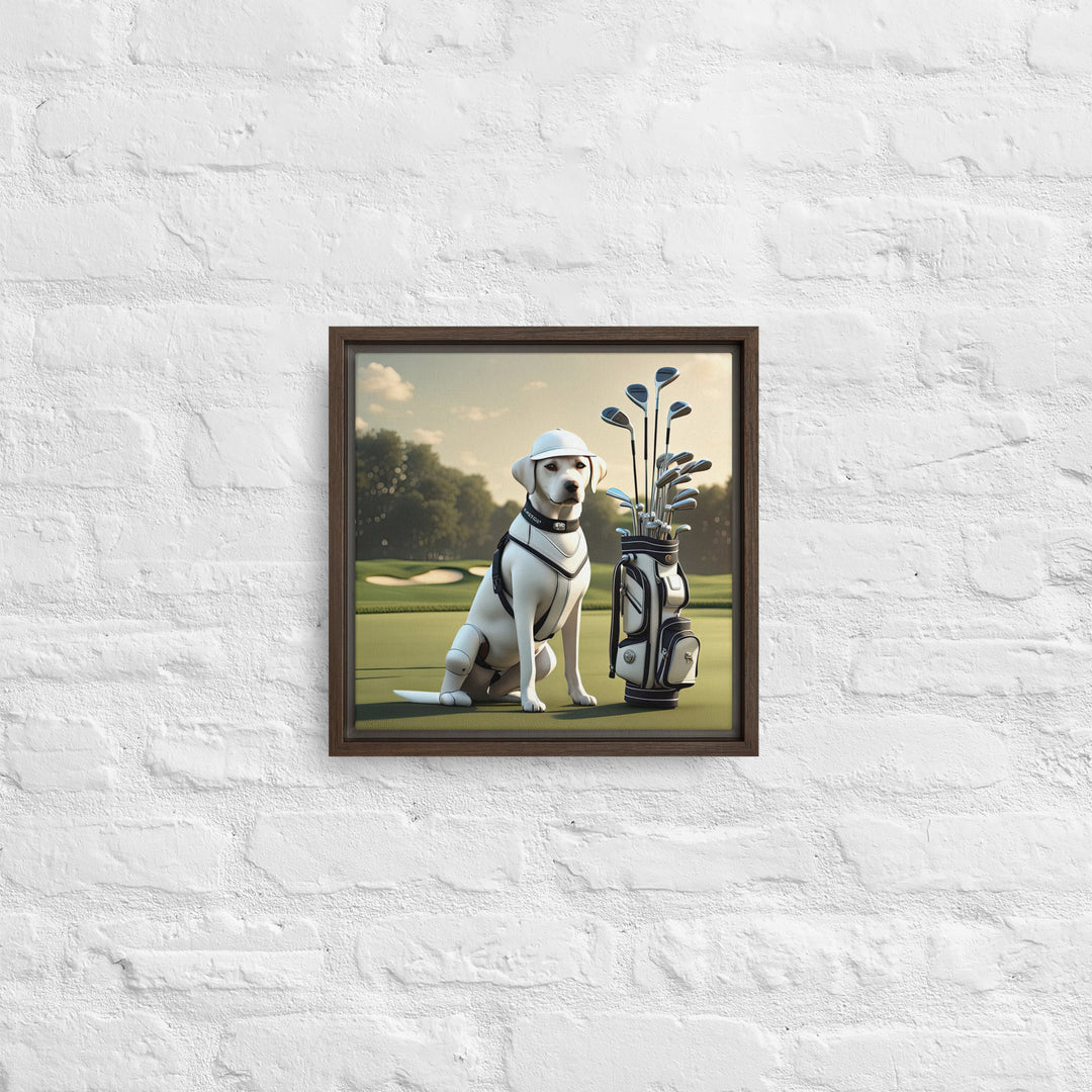 Framed canvas-Labrador Retriever Golfer V6