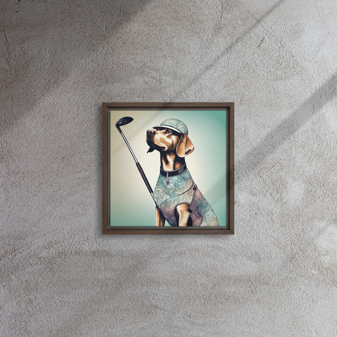 Framed canvas-Labrador Retriever Golfer V8