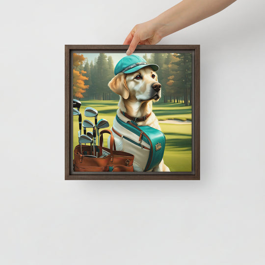 Framed canvas-Labrador Retriever Golfer V10