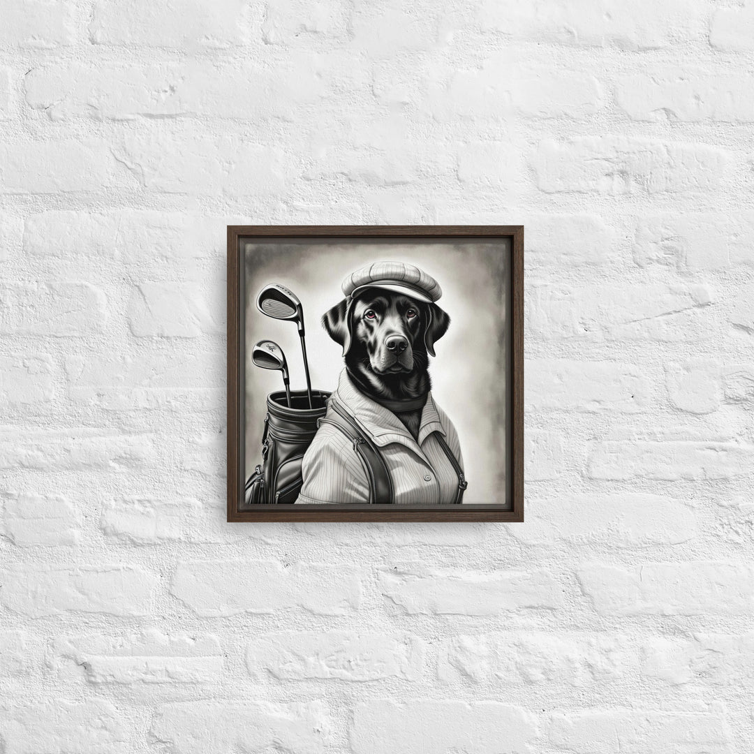 Framed canvas-Labrador Retriever Golfer V11