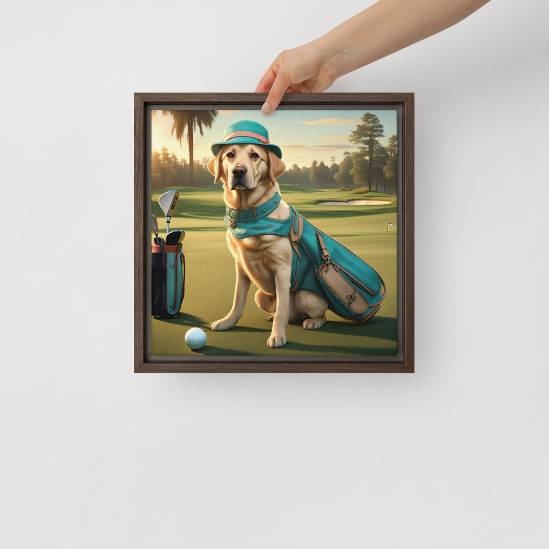 Framed canvas-Labrador Retriever Golfer V12