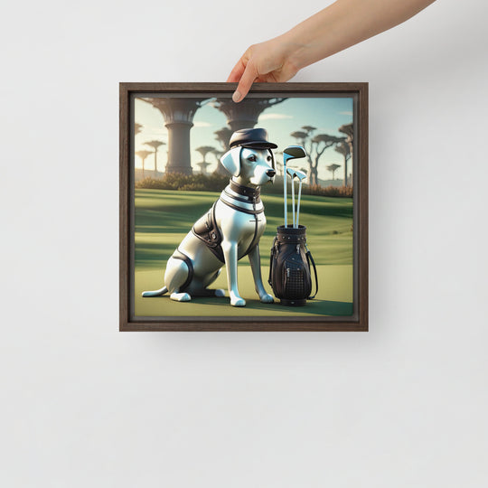 Framed canvas-Labrador Retriever Golfer V18