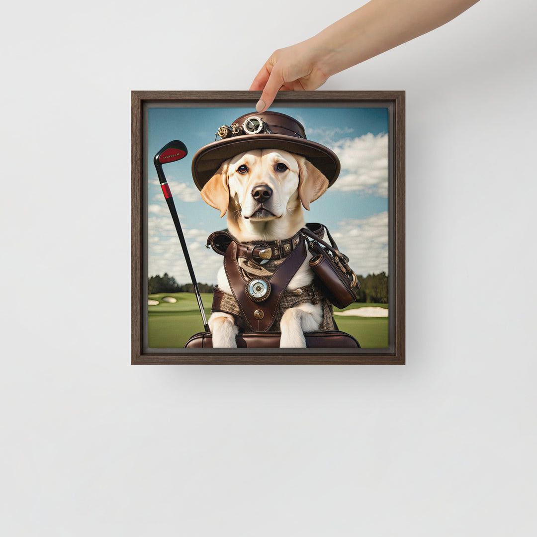 Framed canvas-Labrador Retriever Golfer V20