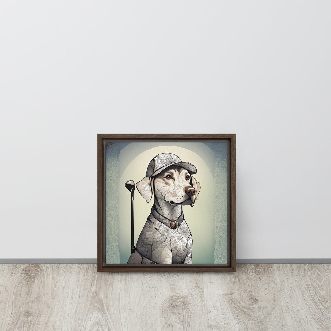 Framed canvas-Labrador Retriever Golfer V22