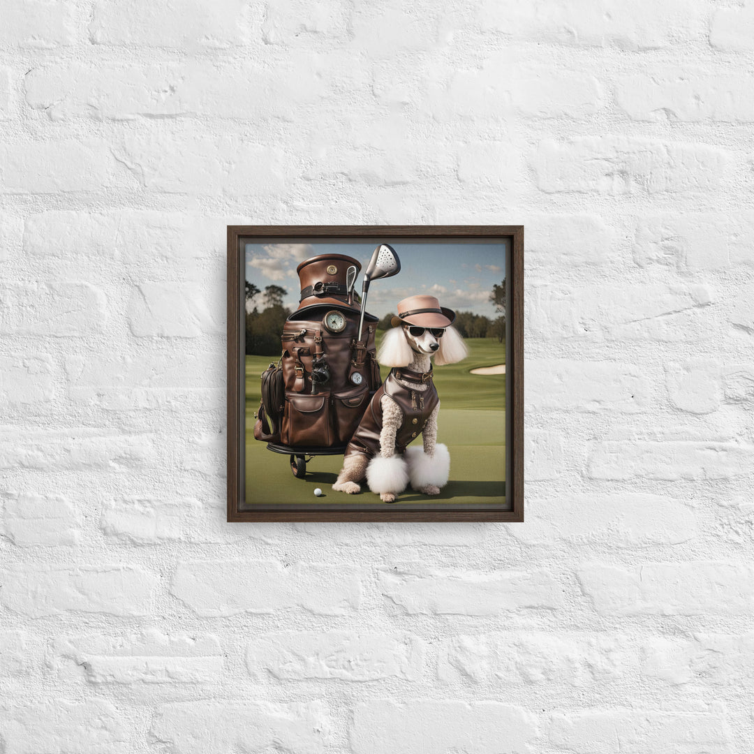 Poodle Golfer- Framed canvas v3