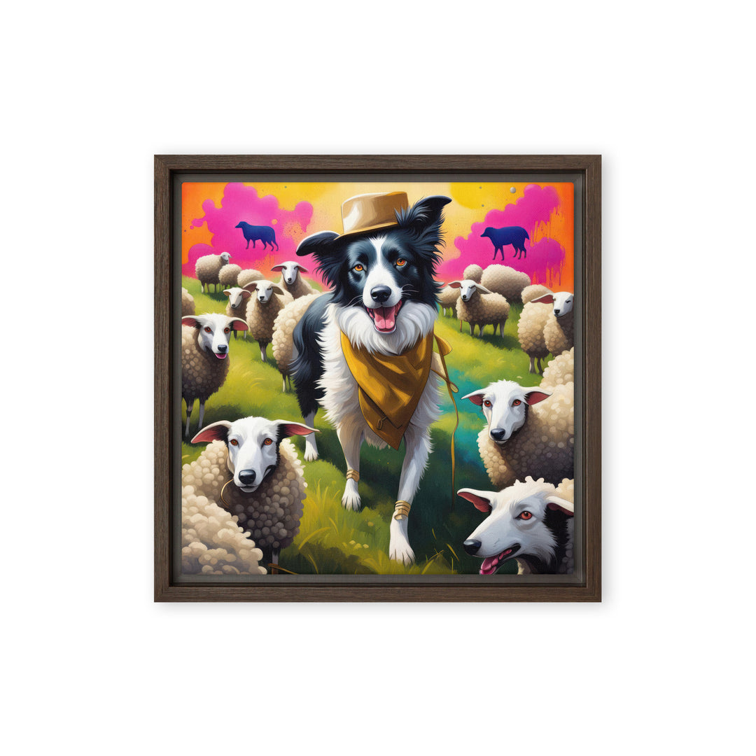 Australian Shepherd- Framed canvas v2