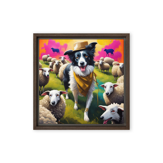 Australian Shepherd- Framed canvas v2