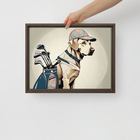 Framed canvas-Labrador Retriever Golfer