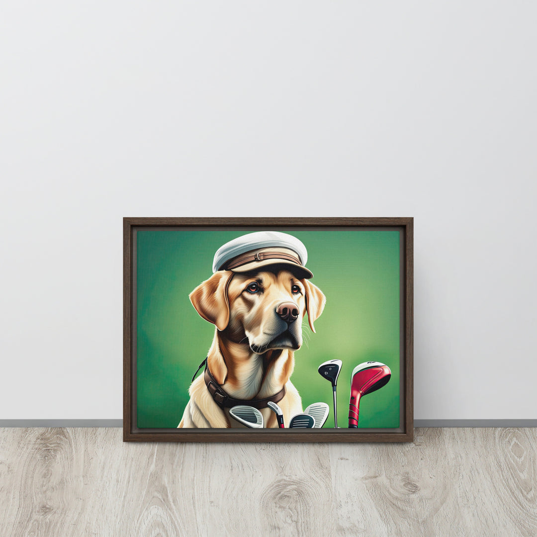 Framed canvas-Labrador Retriever Golfer V3