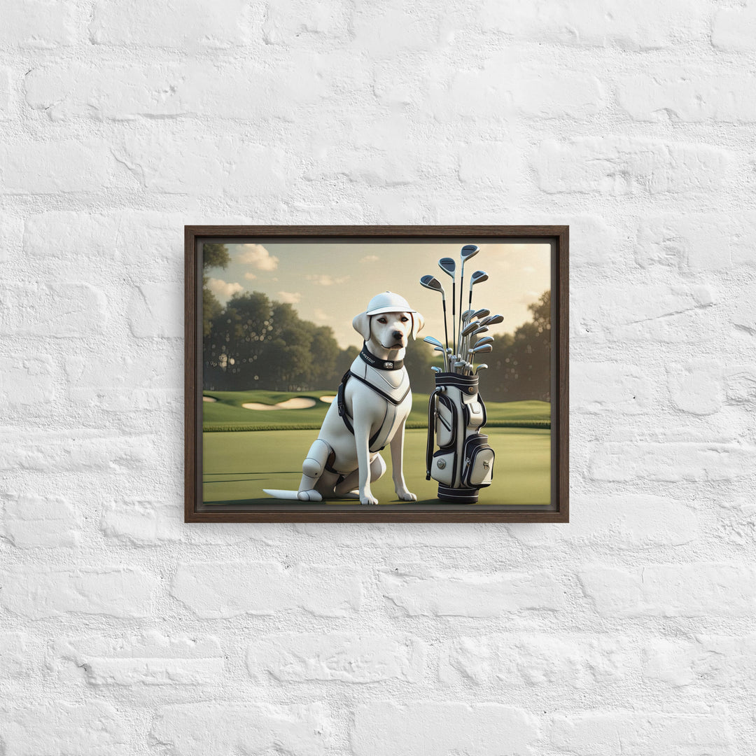 Framed canvas-Labrador Retriever Golfer V6