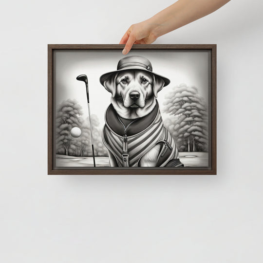 Framed canvas-Labrador Retriever Golfer V7