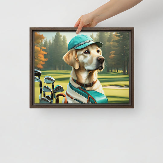 Framed canvas-Labrador Retriever Golfer V10