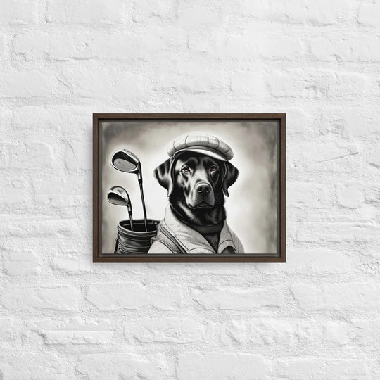 Framed canvas-Labrador Retriever Golfer V11