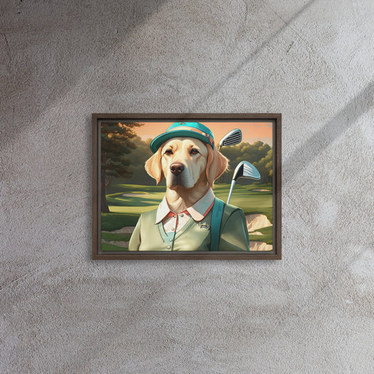 Framed canvas-Labrador Retriever Golfer V14