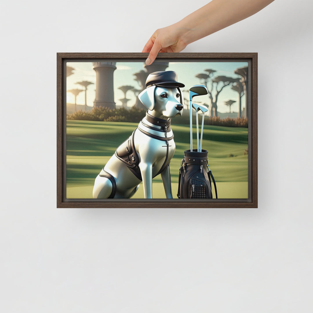 Framed canvas-Labrador Retriever Golfer V18