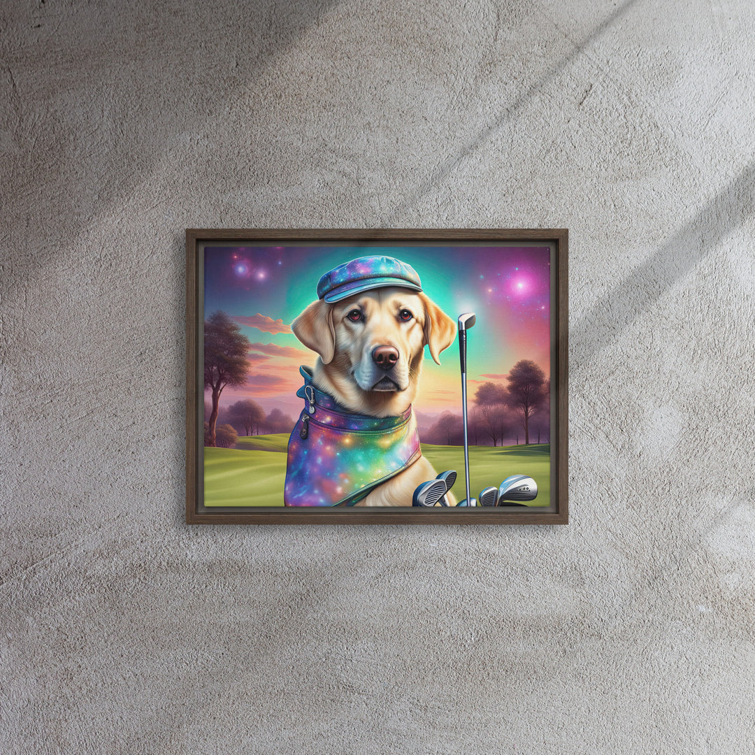 Framed canvas-Labrador Retriever Golfer V21