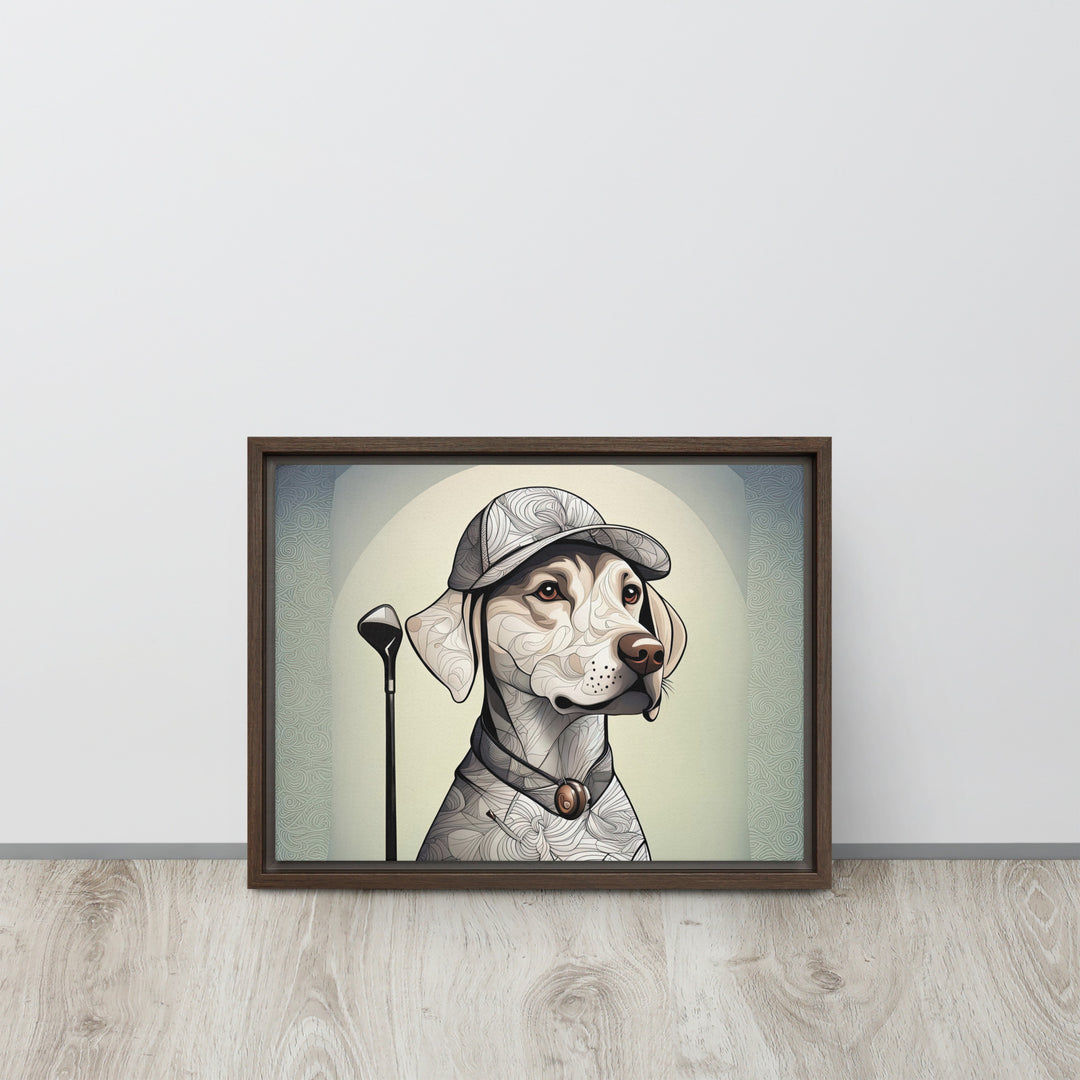 Framed canvas-Labrador Retriever Golfer V22