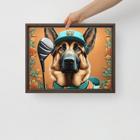 German Shepherd- Framed canvas