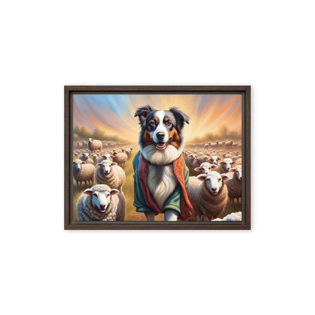 Australian Shepherd- Framed canvas