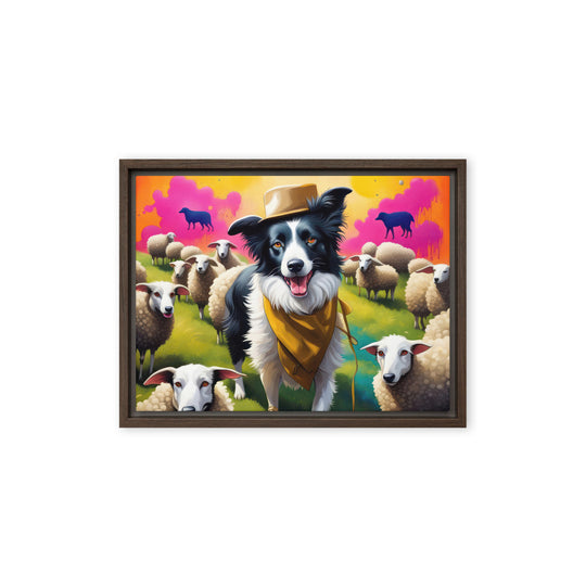 Australian Shepherd- Framed canvas v2